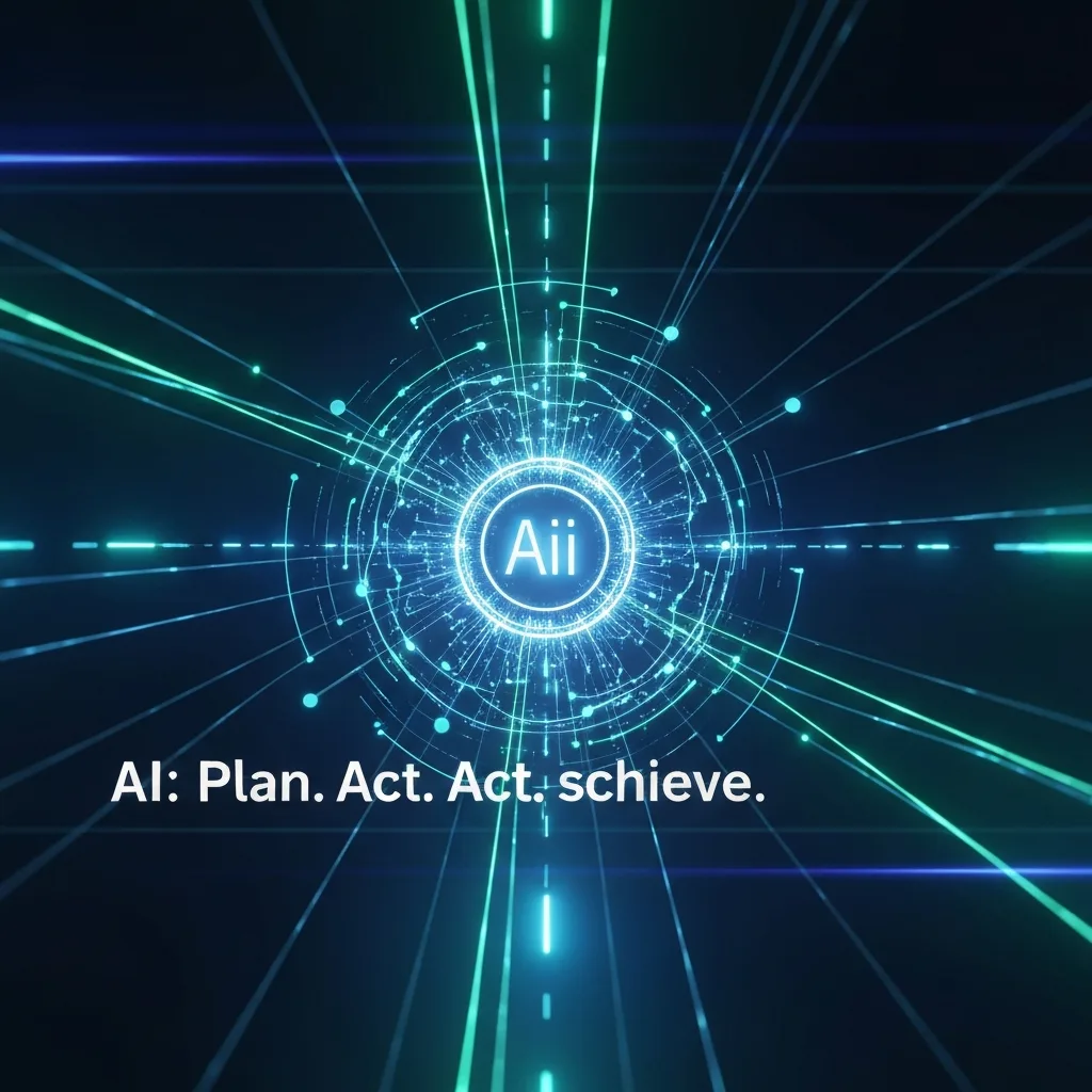 A futuristic digital illustration showing an abstract AI core with interconnected lines and nodes, symbolizing autonomous planning and action, representing 'What is Agentic AI? The Next Frontier Beyond Generative AI'.